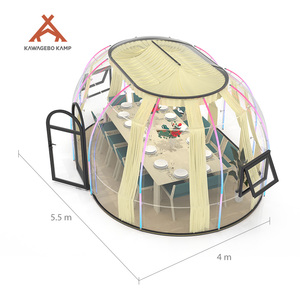 Dôme de restaurant <span class=keywords><strong>bulle</strong></span> géodésique préfabriqué en polycarbonate PC Kawagebo Kamp (KK) de 4 m / 13,1 pi de largeur, ovale, pour glamping - Product Image 2