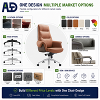 Fauteuil de bureau exécutif ergonomique en cuir PU à dossier haut, pivotant et inclinable, avec base chromée réglable en hauteur, idéal pour salon et hôtel