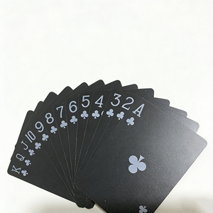 Cartes à jouer en plastique noir, design imperméable, dorées, argentées, noires, 54 cartes standard Texas Hold'em, taille personnalisable, cartes de <span class=keywords><strong>poker</strong></span> professionnelles - Product Image 3