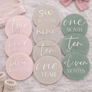 Acrylic Baby Milestones Disc Baby Monthly Milestone Cards Baby Monthly Photo Prop Baby Monthly Milestone Markers - Product Image 4