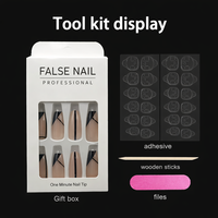 Uñas Postizas de Almendra con Logotipo Personalizado, 24 Piezas, Venta Caliente en TikTok, Uñas Artificiales Reutilizables, Venta al por Mayor, Marca Privada