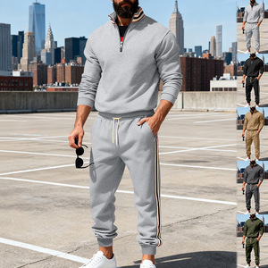 Conjunto <span class=keywords><strong>de</strong></span> Ropa Deportiva <span class=keywords><strong>de</strong></span> 2 Piezas para Hombre, Sudadera y Pantalones Casuales <span class=keywords><strong>de</strong></span> <span class=keywords><strong>Marca</strong></span> <span class=keywords><strong>de</strong></span> Moda para Otoño e Invierno - Product Image 3