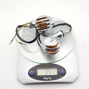 Clignotant de moto, indicateur de direction pour Harley Cruiser, mini phare de conduite en métal vintage - Product Image 2