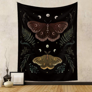 Trippy Floral Moth Moon Vertikaler Wandteppich Ästhetische Blume Schwarz Witchy <span class=keywords><strong>Tarot</strong></span> Dekor Wandteppich Wandbehang für Mädchen Schlafzimmer - Product Image 5