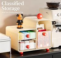 Organisateur de bureau multi-compartiments à tiroirs avec boutons ronds, idéal pour l'organisation de fournitures de bureau et de petits objets dans la chambre – Vente directe usine