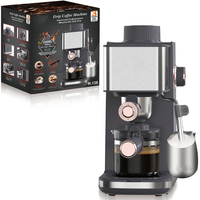 Machine à café semi-automatique électrique domestique compacte 800W, extraction sous pression 5 bars, vente en gros