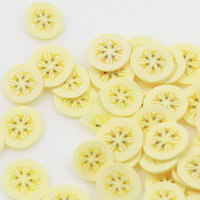 Décorations en argile polymère en forme de tranches de banane de 5 mm pour la pâte à modeler, la fabrication de cartes, de petites décorations mignonnes à faire soi-même