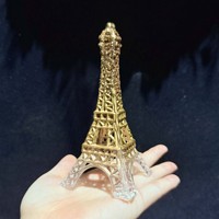 Ornement de Noël suspendu en or, pendentif en plastique en forme de Tour Eiffel, décoration pour vitrine