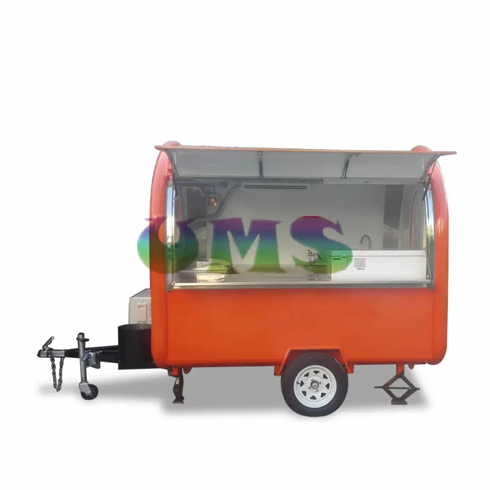 음식 판매 트럭 핫도그 피자 아이스크림 미국 시장을 위한 새로운 음식 손수레 스테인리스 이동할 수 있는 아이스크림 음식 트럭 트레일러