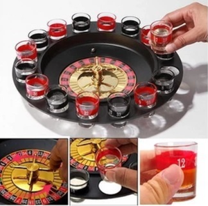Nhà Máy Bán Buôn 16Pcs Nga Uống Roulette Trò Chơi Khay Karaoke Đảng Roulette Trò Chơi Cốc Thủy Tinh Bàn Quay - Product Image 5