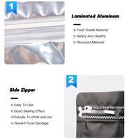 Sac d'emballage de grains de café avec fermeture éclair en mylar vente en gros Pochette debout en papier d'aluminium sur mesure