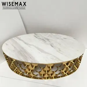 Moderna mesa de mármol mesa de café diseño Oval blanco redondo centro de mesa de café para la habitación