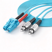 Kabel Patch Fiber Optik, Kabel Patch LC FC MM OM3 PVC Duplex untuk Jaringan FTTH FTTB FTTX