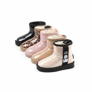 OZKIZ Korean Style Warm Bear Boots for Girls 2-6 Years Winter Fashion Synthetic Upper Anti-Slip Feature Wholesale - Product Image 2