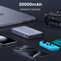 UGREEN Power Bank 100W 20000mAh Pengisian Cepat Tipe C 3-Port Layar Digital Berkualitas Tinggi Pengisian Daya Cepat untuk Ponsel