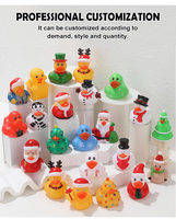Canard en caoutchouc miniature de Noël de 5 cm, jouet de bain flottant qui couine, PVC vinyle, impression de logo personnalisée, EN71/ASTM, OEM/ODM, vente en gros