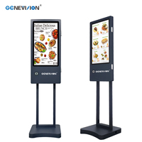 Terminal de commande automatique double système 32 pouces avec lecteur de code QR, capteur de lumière, écran intelligent à luminosité variable et écran partagé pour salle à manger d'hôtel