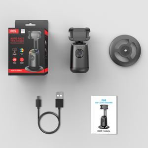 P05 Penstabil Ponsel <span class=keywords><strong>Gimbal</strong></span> AI 360 Pengenalan Wajah Pelacakan Dual Cold Shoe Pengenalan Gerakan Selfie Siaran Langsung - Product Image 6