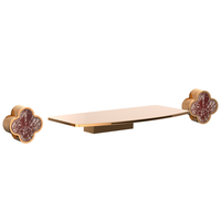 Robinet mélangeur cascade en laiton or rose tendance, 3 trous, encastré mural, pour salle de bain de luxe, hôtel, villa