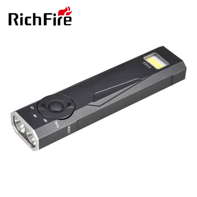 RichFire Super Bright LED Flashlight Portable Work Torchlight with Custom EDC Magnet Clip USB Charging Waterproof Light Source