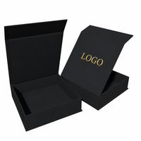 Custom Logo Kraft Paper Black Magnetic Rigid Boxes for Cosmetic & Photo Frame Packaging Recyclable Gift Box with Sponge Inserts