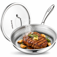 Wajan Goreng Smartpan Titanium Hammered Food Grade Tanpa Lapisan, Dasar Tebal Multi-Layer, Cocok untuk Kompor Gas dan Induksi, Bebas PTFE/PFOA
