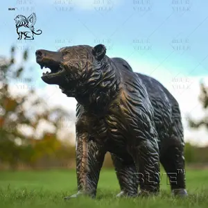BLVE 대형 야외 정원 장식 주조 황동 구리 금속 동물 청동 곰 동상 조각