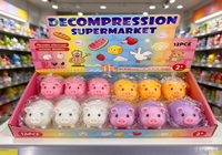 Jouet anti-stress en forme de cochon de dessin animé, jouet à presser pour soulager le stress, jouet de décompression rempli de farine pour enfants