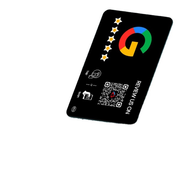 HF 13.56MHz Smart Business Card Black NFC Chip Card with Ntag213 Customized QR Code Google Card Waterproof ISO 14443A Protocol