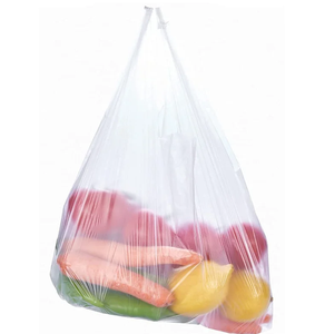 Bolsas de Camiseta Resistentes, Material Reciclado, Bolsa de Compras con Fuelle Lateral y Asa de Chaleco, Opción de Impresión - Product Image 3