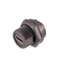 Cable hembra a macho de 30mm IP67, conector tipo C 3,0, montaje en Panel