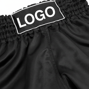 Pantalones Cortos de Jiu Jitsu MMA con Logotipo Negro Personalizado, Cintura Elástica, Tela de Algodón, Corte Holgado para Artes Marciales - Product Image 1