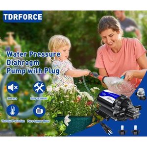 TDRFORCE Water Pressure Pump 4.5 GPM 45 PSI Self Priming for RV <b>Yacht</b> Car Wash Irrigation - Product Image 2