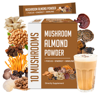 Mélange de poudre de champignons bio 10-en-1 personnalisé OEM : Amande, Chaga, Reishi – Complément cérébral