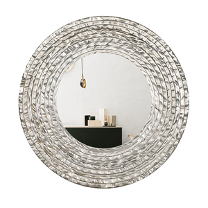 Miroir mural circulaire <span class=keywords><strong>de</strong></span> luxe en verre, grand format, avec cadre en PU glamour, pour <span class=keywords><strong>salle</strong></span> <span class=keywords><strong>de</strong></span> <span class=keywords><strong>bain</strong></span>, dressing et maison - Vente en gros - Product Image 6