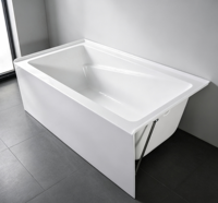 Baignoire d'angle en acrylique encastrée de luxe avec installation encastrée, écologique, pour une immersion relaxante, idéale pour les hôtels sur le marché nord-américain