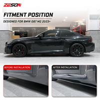 Jupes latérales en fibre de carbone sèche style R44 pour BMW M2 G87 Coupé, paire gauche et droite, 2023+
