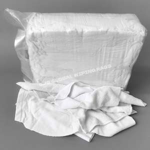 ผ้าเช็ดทำความสะอาดสีขาว 100% ผ้าฝ้าย ผ้าขนหนูสีขาว ผ้าเช็ดทำความสะอาดอุตสาหกรรม - Product Image 1