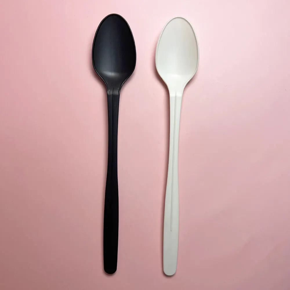 CPLA High Quality Disposable Long Handle Pla Yogurt Eco Friendly Utensils Ice Cream Dessert Plastic Spoon