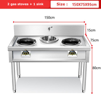 Réchaud à gaz commercial en acier inoxydable avec brûleur, support de table, en stock
