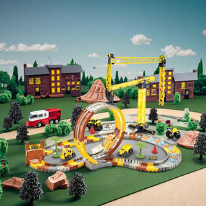 Ensemble <span class=keywords><strong>de</strong></span> pistes <span class=keywords><strong>de</strong></span> <span class=keywords><strong>course</strong></span> STEM Building: <span class=keywords><strong>piste</strong></span> <span class=keywords><strong>lumineuse</strong></span> à LED pliable avec voies ferrées flexibles et voitures à LED - Product Image 3