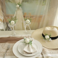 Table à manger en acier inoxydable de style occidental, cadeaux d'affaires pour mariage, verres à vin, chapeaux de paille, boîtes cadeaux, chaise florale