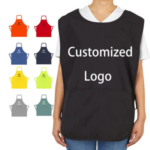 Bán buôn giá rẻ giá thấp moq biểu tượng tùy chỉnh màu đen <span class=keywords><strong>Polyester</strong></span> thợ làm tóc thợ cắt tóc tạp dề - Product Image 4