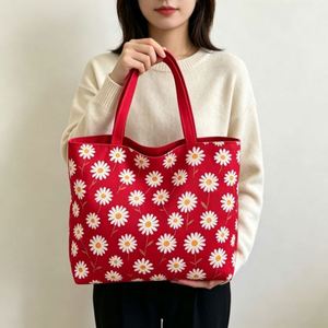 Recycled Organic Cotton <b>Canvas</b> Tote Bag Eco-Friendly Fashion Dot Pattern Custom Logo Printed <b>Handbag</b> Bulk for Daily Shopping Use - Product Image 2