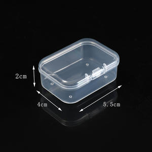 Boîte de rangement rectangulaire en plastique PP transparent, 5x3.5cm, avec couvercle, pour bijoux, organisateur de bureau, petit conteneur transparent - Product Image 3