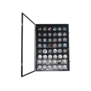 Hot Sale Wholesale Custom Wood Frame Hockey Pucks Display Case Holder Wall Cabinet with Lock - Product Image 2