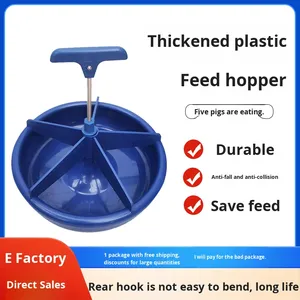 5-vakken ronde kunststof kraam- en voederbak voor biggen op de varkenshouderij - Product Image 3