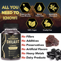 Aeglewell Marque distributeur 60 bonbons au Shilajit Gummy Complément alimentaire en fibres de l'Himalaya pur pour adultes