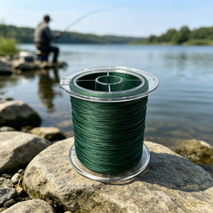 Prix direct usine – Bobine de 500 m – Ligne de pêche tressée PE <span class=keywords><strong>4</strong></span> brins – Vert foncé – Ligne de pêche robuste pour eau salée - Product Image 4