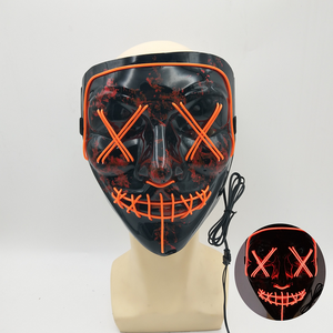 2019 <span class=keywords><strong>Amazon</strong></span> Spot Sale Fancy Purge Neon <span class=keywords><strong>Halloween</strong></span> Led Mask Rave EL Wire Mask para fiesta - Product Image 2